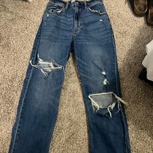 abercrombie & fitch ankle straight high rise jeans